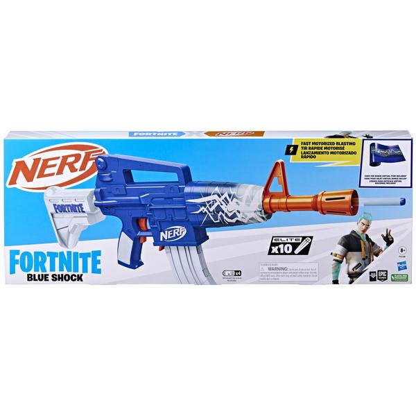 Imagem de Dart Blaster Nerf Fortnite Blue Shock com clipe de 10 dardos e dardo