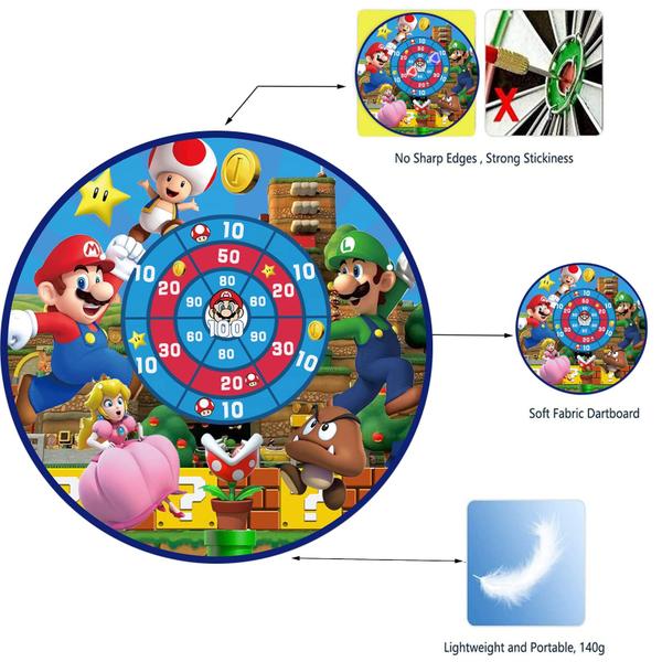 Imagem de Dart Board YOPENMOUNE Mario Party de 26 polegadas com 12 bolas adesivas