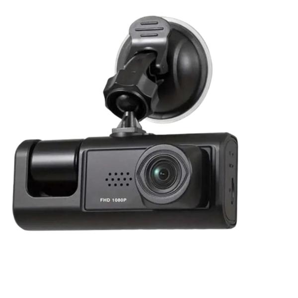 Imagem de Dash Cam Automotiva 3 Câmeras, Gravador Veicular com Câmera Frontal e Traseira