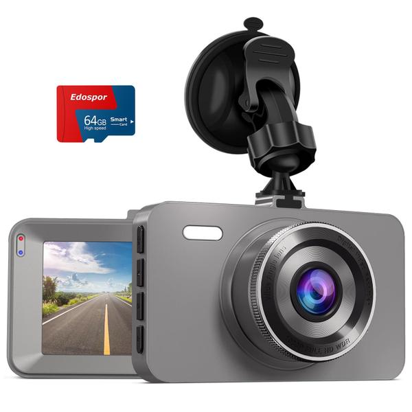 Imagem de Dash Cam Edospor Dashcam 1080P FHD 176 Grande Ângulo 64GB