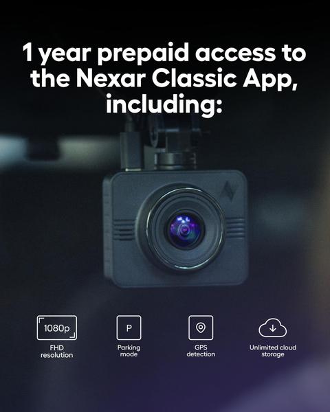 Imagem de Dash Cam Nexar Beam GPS com cartão SD de 32 GB Armazenamento ilimitado na nuvem