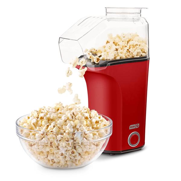 Imagem de DASH DAPP150V2RD04 Hot Air Popcorn Popper Maker com copo de medição para porção popping grãos de milho + manteiga derretida, 16, vermelho