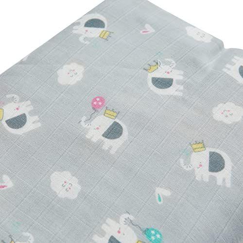 Imagem de DaysU 6-Layer Muslin Swaddle cobertores para bebês recém-nascidos, Soft Breathable Bamboo Cotton Muslin Baby Blankets Unisex para meninas meninos, berço bebê Toddler Bed, Grande 47 "x 47", 1 Pack - Elefante