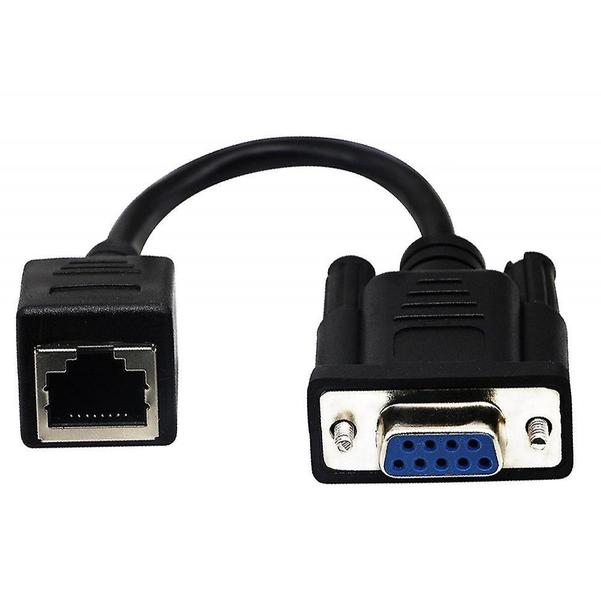 Imagem de Db9 para cabo rj45 vga fêmea para rj45 fêmea extensor adaptador conversor cabo