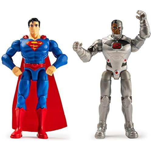 Imagem de DC Comics, 4-Inch SUPERMAN e CYBORG Action Figure 2-Pack com 6 Acessórios misteriosos, Aventura 1