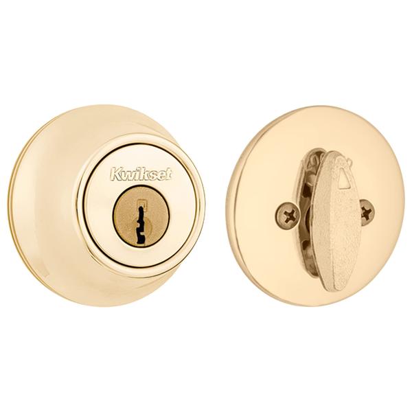 Imagem de Deadbolt Lock Kwikset 660 em latão polido SmartKey Security