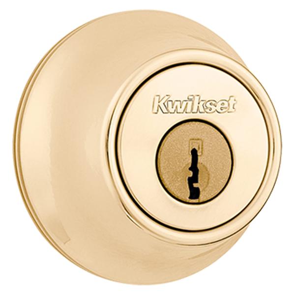 Imagem de Deadbolt Lock Kwikset 660 em latão polido SmartKey Security