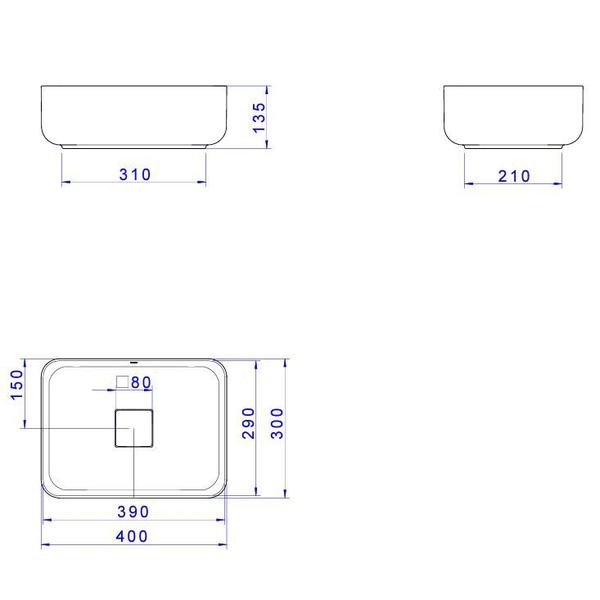 Imagem de Deca cuba slim apoio retangular 40cm branca l.13040.17