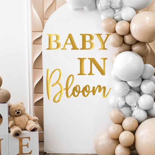 Imagem de Decalque Decorativo Sign Baby In Bloom para Chá de Bebê Dourado