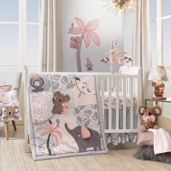 Imagem de Decalques de parede Lambs & Ivy Calypso Pink/Taupe Koala and Palm Tree