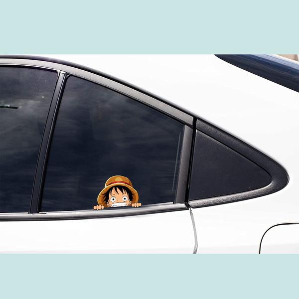 Imagem de Decalques para carros, pacote com 2 adesivos Monkey-D-Luffy Peeker de uma peça