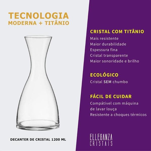 Imagem de Decanter De Cristal Ecológico Tipo Jarra 1200 Ml Bar Bohemia