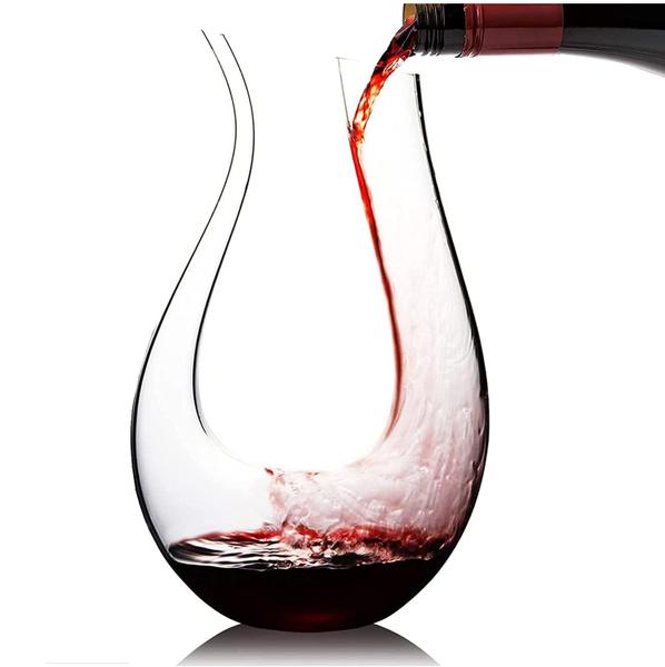 Imagem de Decanter de Cristal em U - Decantador para Vinho Tinto