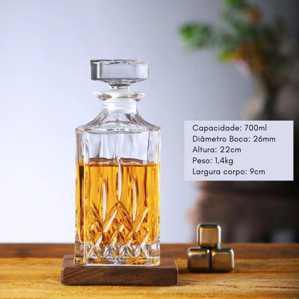 Imagem de Decanter Garrafa Whisky Licor Cachaça Vinho 6 Copos Bar Luxo Cristal