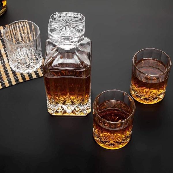 Imagem de Decanter Garrafa Whisky Licor Cachaça Vinho 6 Copos Bar Luxo Cristal