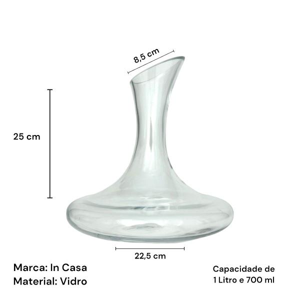 Imagem de Decanter Para Vinho 1,7 Litros Vidro Transparente sem alça