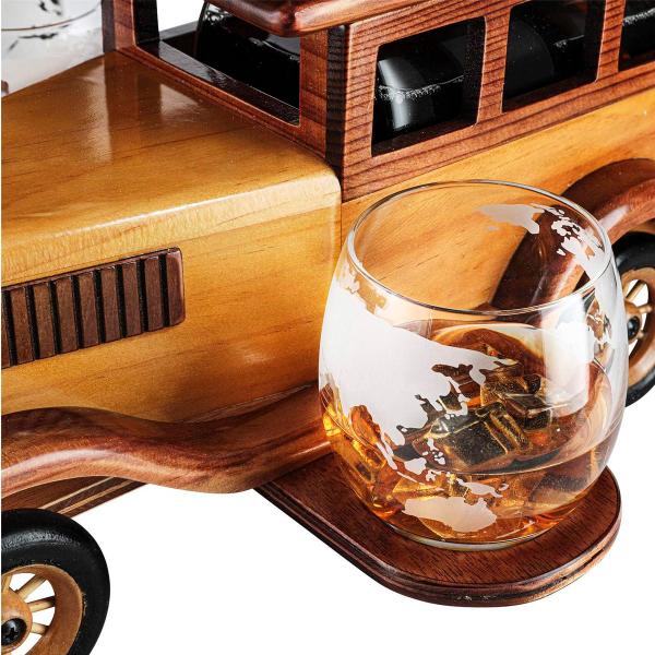 Imagem de Decanter Whisky Modelo Carro Antigo com Dois Copos