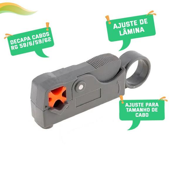 Imagem de Decapador Cabo Coaxial Stripper Conectores RG Ajustável