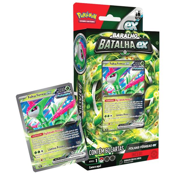 Imagem de Deck Baralho De Batalha Ex Pokémon Tcg Folhas Férreas Para Iniciantes Nível 1 Copag Oficial em Português