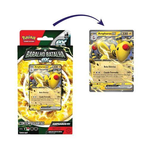 Imagem de Deck Cards Pokémon Baralho de Batalha EX Ampharos Com 60 Cartas - Com Carta Codificada - Copag - 32657