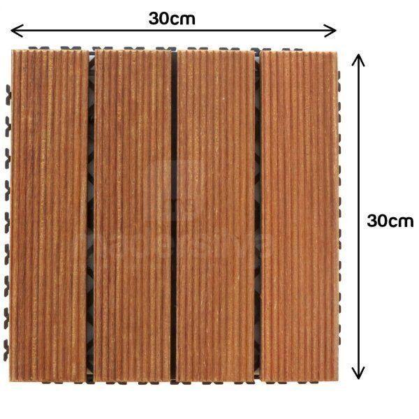 Imagem de Deck de Madeira 30x30cm Antiderrapante com Base Plastica Madersilva