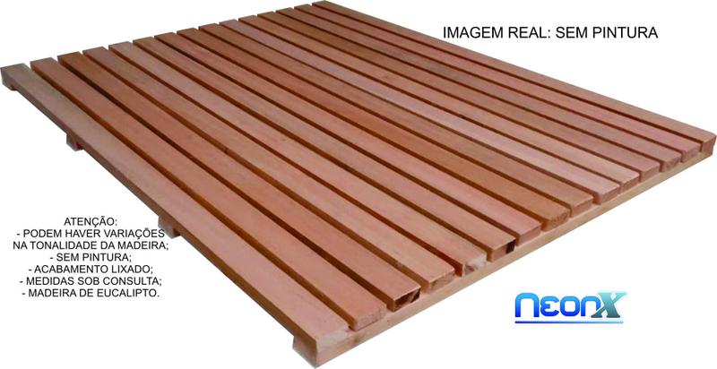 Deck De Madeira Box Banheiro Capacho 120x70 cm NeonX Sem Pintura Imagem de Deck De Madeira Box Banheiro Capacho 120x70 cm NeonX Sem Pintura