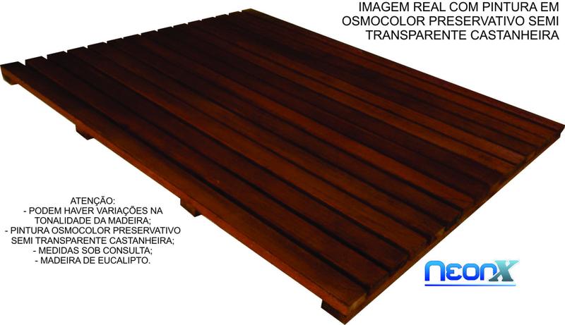 Deck De Madeira Box Banheiro Capacho 74x56 cm NeonX Pintado Imagem de Deck De Madeira Box Banheiro Capacho 74x56 cm NeonX Pintado