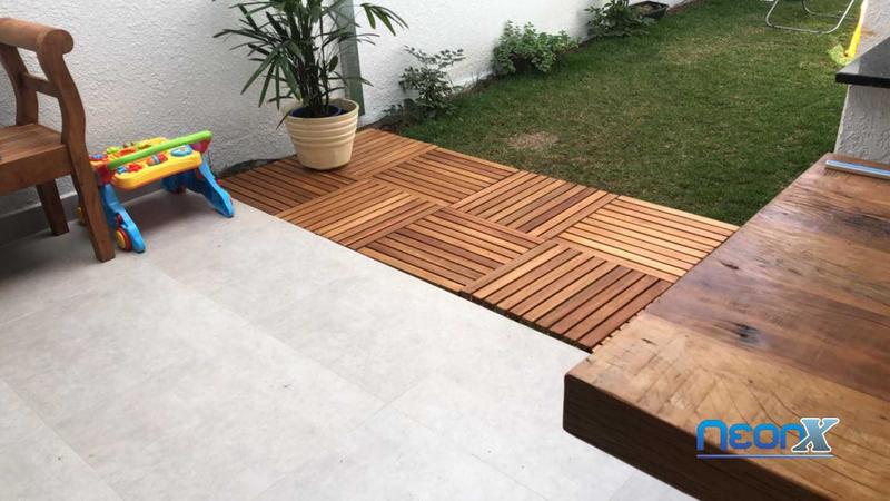 Imagem de Deck De Madeira Capacho Box Banheiro Piscina 83x66 cm NeonX Pintado