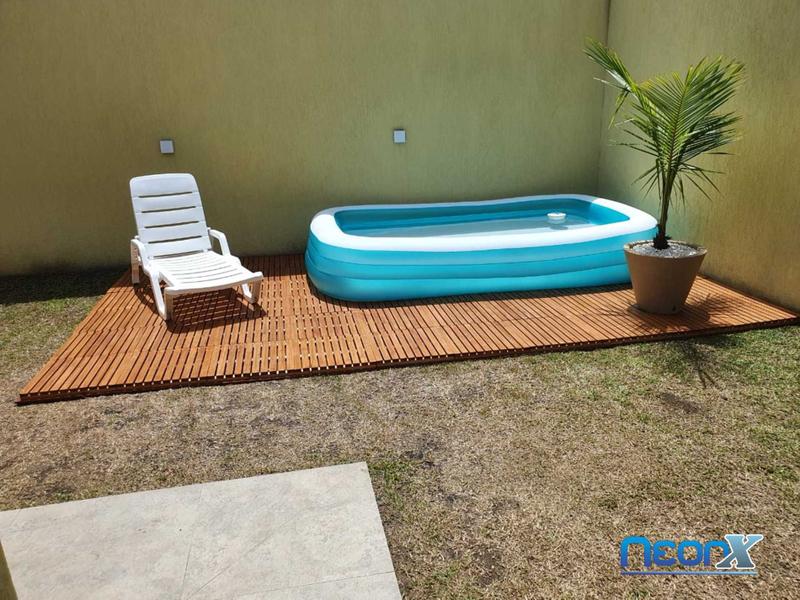 Imagem de Deck De Madeira Capacho Box Banheiro Piscina 84x76 cm NeonX Pintado