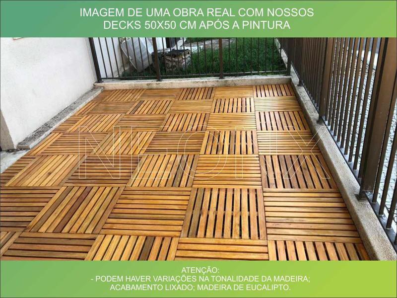 Imagem de Deck De Madeira Chuveiro Box Banheiro Capacho 85x70 cm Pintado