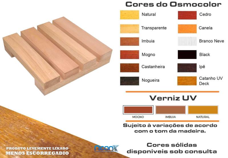 Imagem de Deck De Madeira Modular 20x20 Cm Réguas 4 cm Pintado NeonX