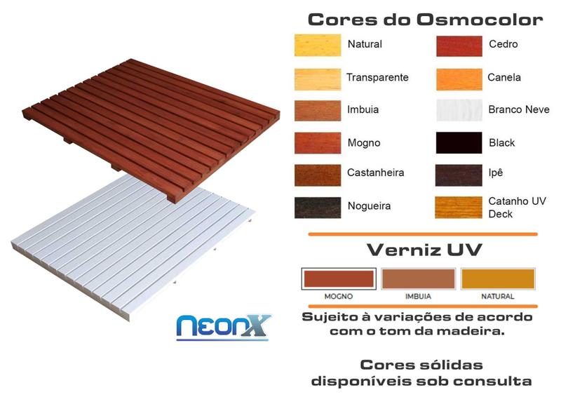 Imagem de Deck De Madeira Piscina Box Banheiro Capacho 117x71 cm Pintado NeonX