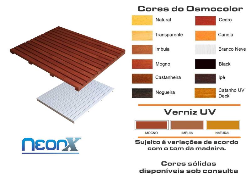 Imagem de Deck De Madeira Piscina Box Banheiro Capacho 90x70 cm Pintado NeonX