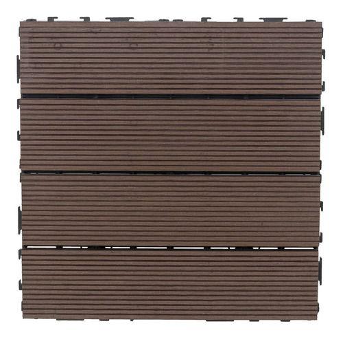 Imagem de Deck Modular Encaixe Madeira Plástica Marrom 30x30cm - Click