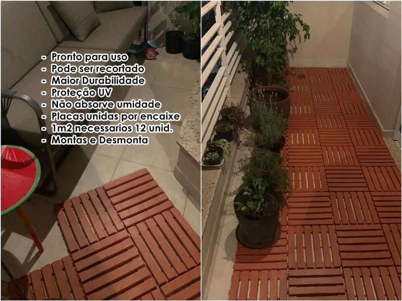 Imagem de DECK MODULAR MADEIRA ECOLOGICO PLASTICO CEDRO MAXX 30x30X2,5