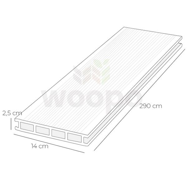 Imagem de Deck Régua em WPC Cor Ipê 0,406m² (2,90m X 14cm)