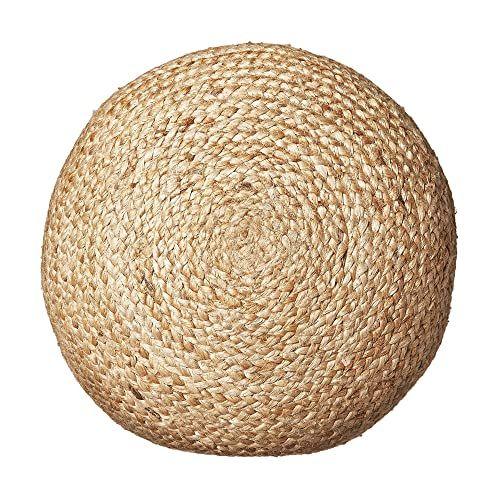 Imagem de Decor Therapy Round Braided Natural Juta Tecida Pufe Otomano, 19" x 10"