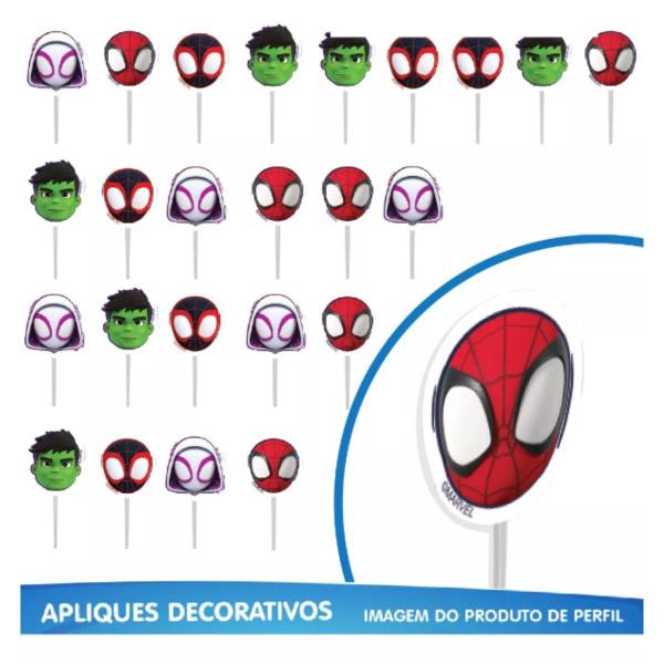 Imagem de Decoração Aniversário Homem Aranha e Amigos Com 40 Enfeites