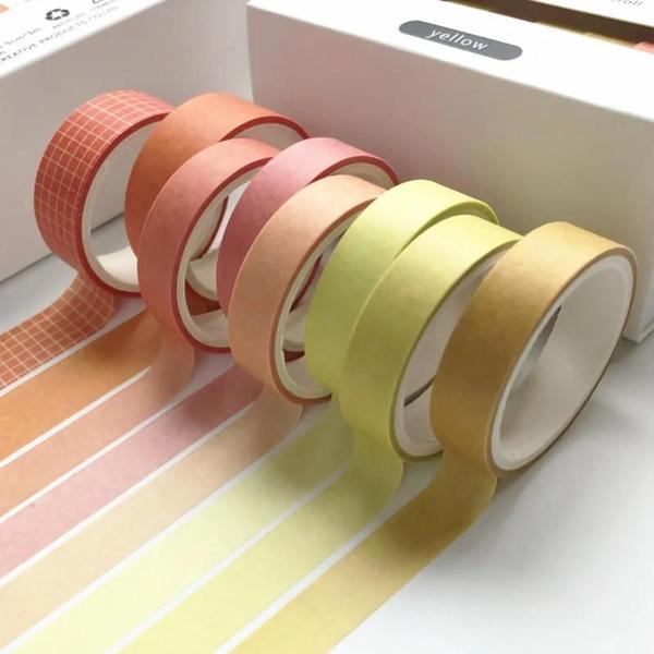 Imagem de Decoração básica washi fita, 8pcs, cor pura, para scrapbooking, estacionário, material escolar