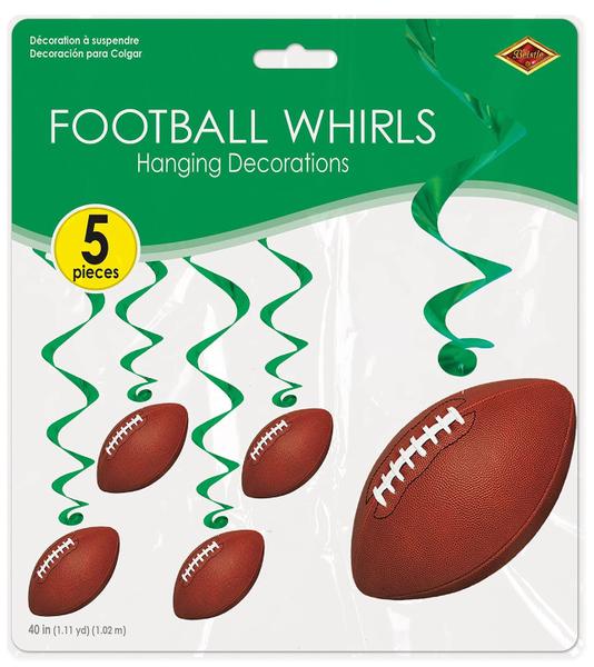 Imagem de Decoração: Beistle Football Whirls, plástico metálico de 5 unidades