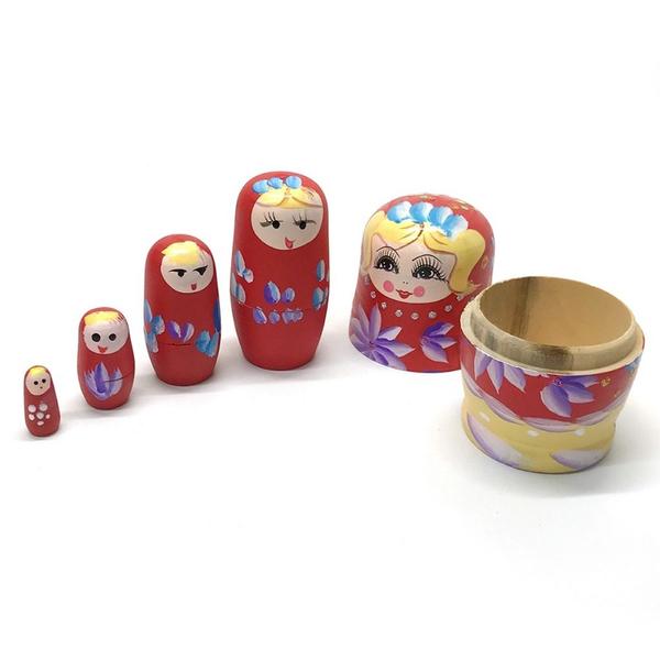 Imagem de Decoração Boneca Russa Matryoshka Com 5 Peças De Madeira Cores Variadas