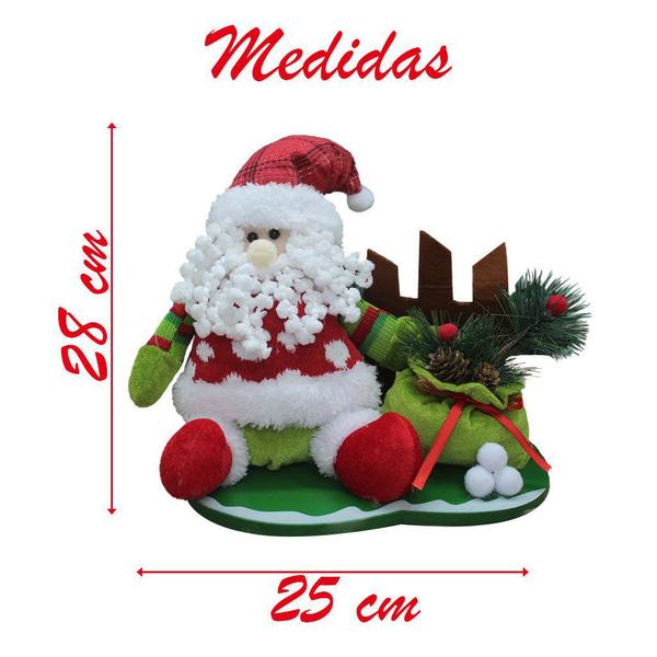 Imagem de Decoração Boneco Natal Papai Noel Tecido Natalino 28cm