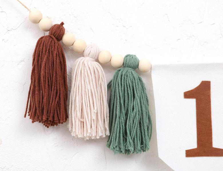 Imagem de Decoração de aniversário Yarn Tassel Garland Banner Wild One