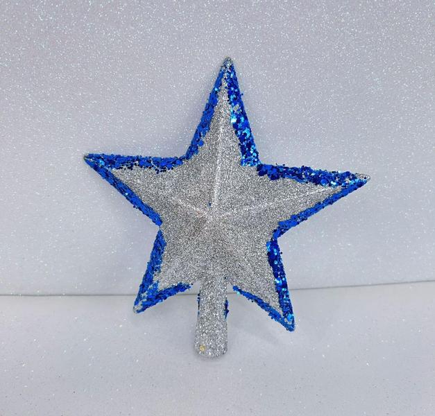 Imagem de Decoração De Árvore Natalina Ponteira De Estrela 14.5cm Linda Com Glitter