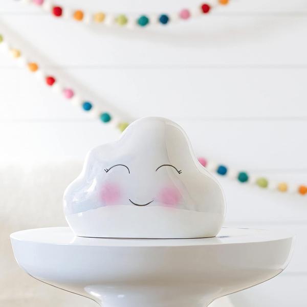 Imagem de Decoração de berçário em cerâmica Piggy Bank Baby Aspen Iridescent Cloud