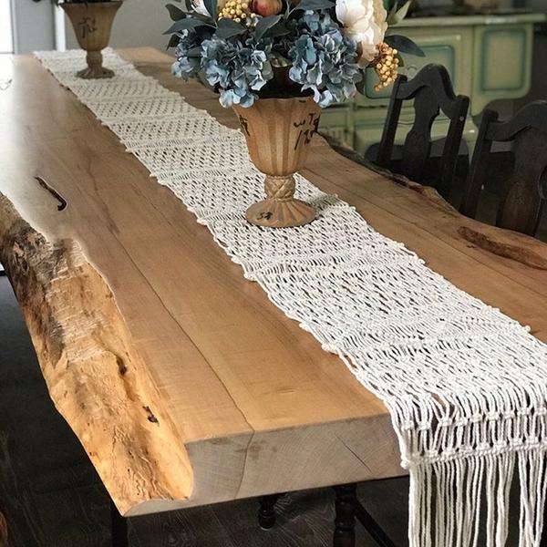 Imagem de Decoração de casamento feita à mão Table Runner Macrame Wokex 1,2 m