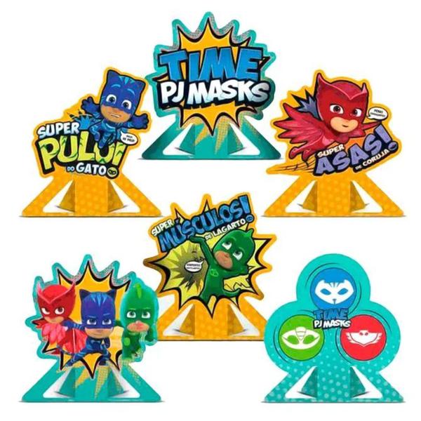 Decoração de Festa Pj Masks - 6 unidades - regina Imagem de Decoração de Festa Pj Masks - 6 unidades