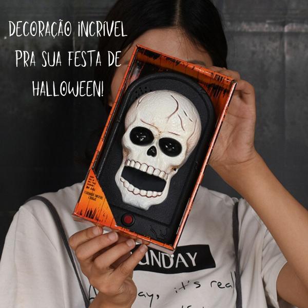 Imagem de Decoração de Halloween Campainha Porteiro que Da Susto com Luz Som e Movimento