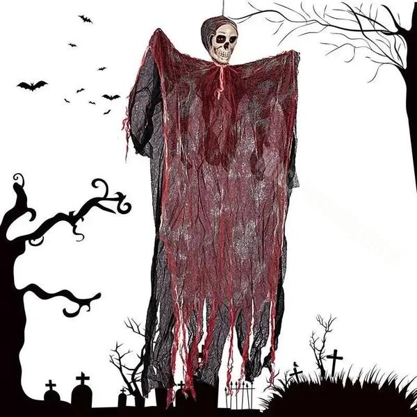 Imagem de Decoração de Halloween: Fantasma, Crânio e Grim Reaper Assustadores para Jardim