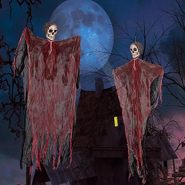 Imagem de Decoração de Halloween: Fantasma, Crânio e Grim Reaper Assustadores para Jardim